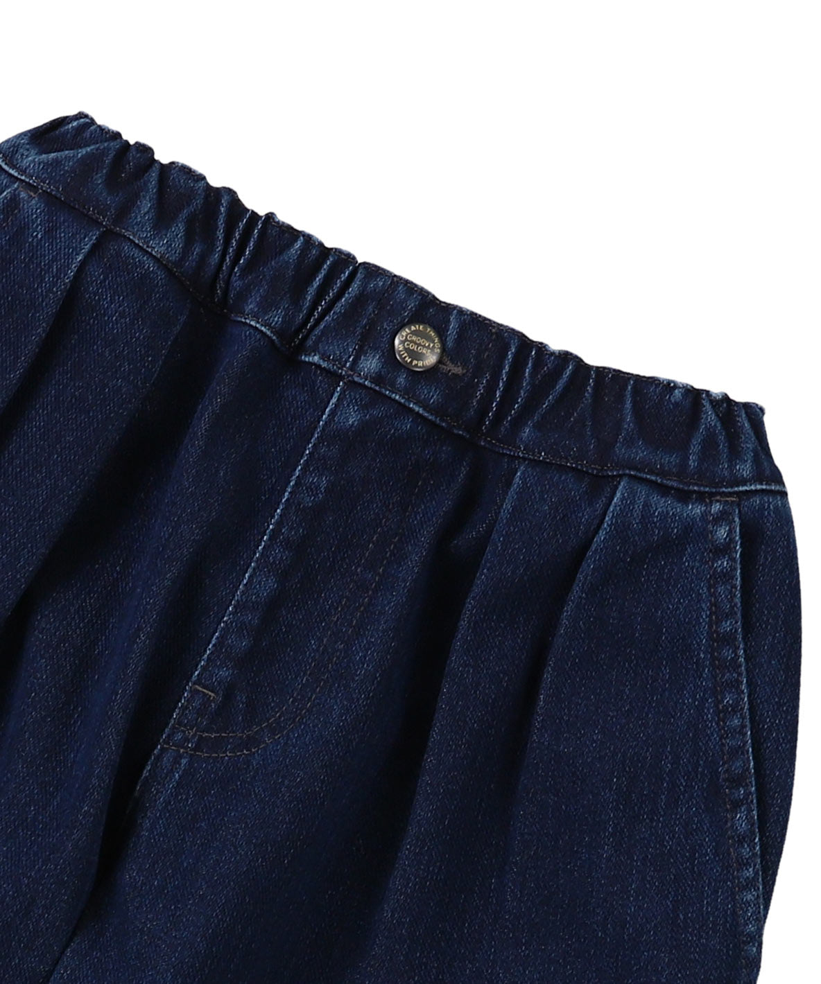 Knitted Denim Double-tucked Long Pants