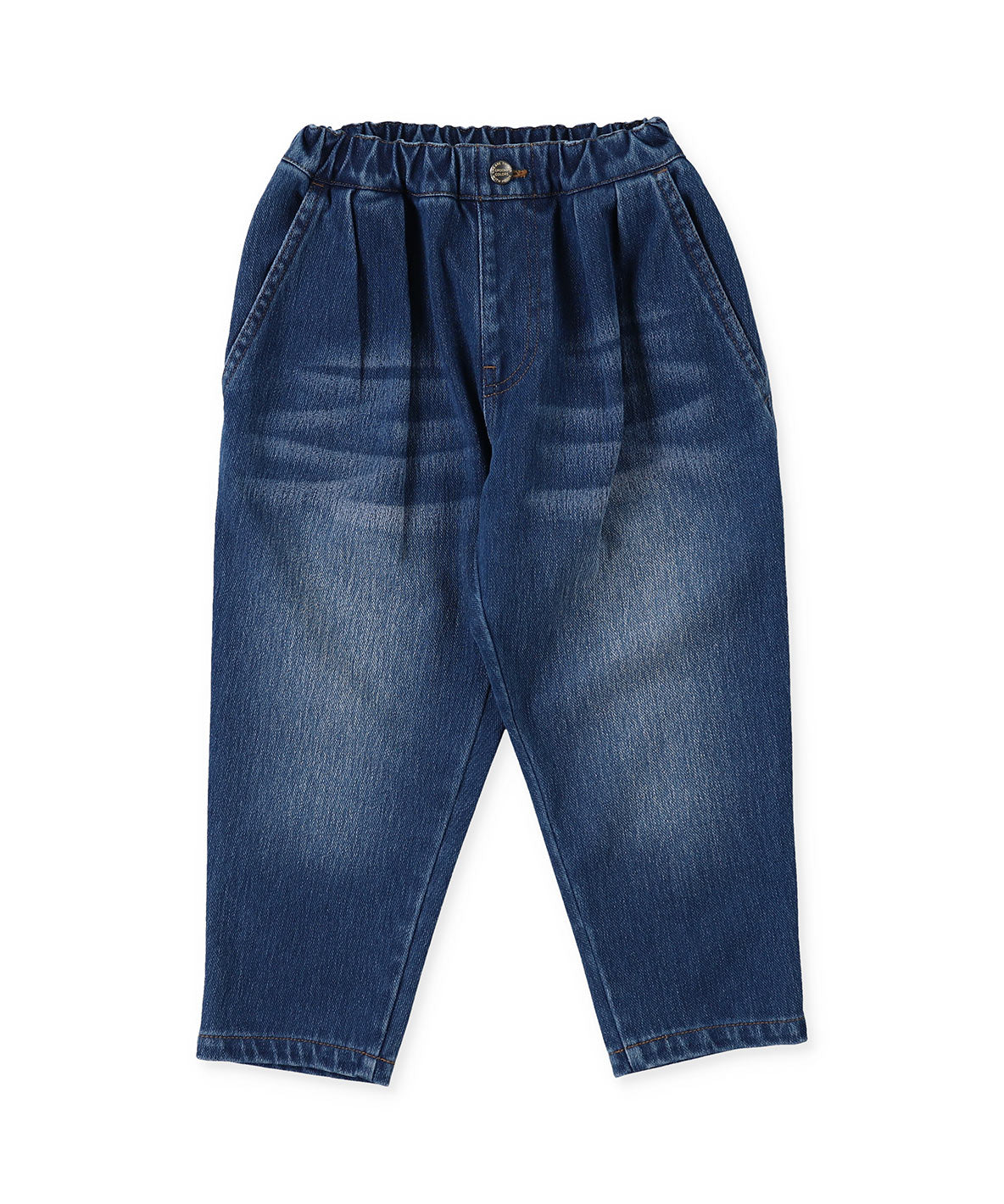 Knitted Denim Double-tucked Long Pants