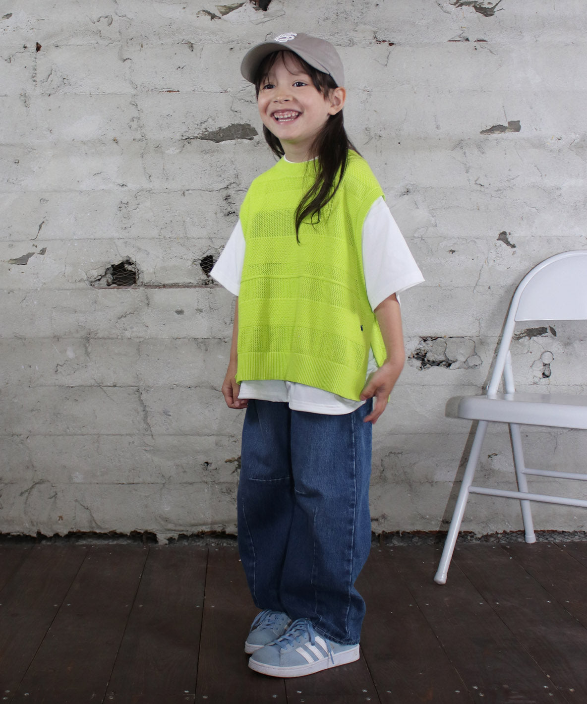 Striped Side-open Knit Vest