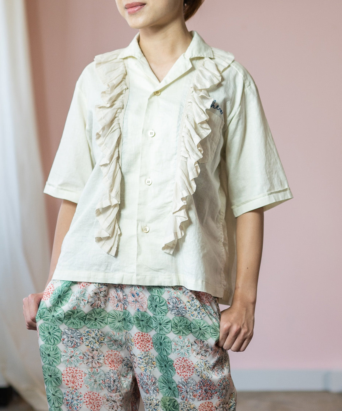Ruffled Combination Shirt
