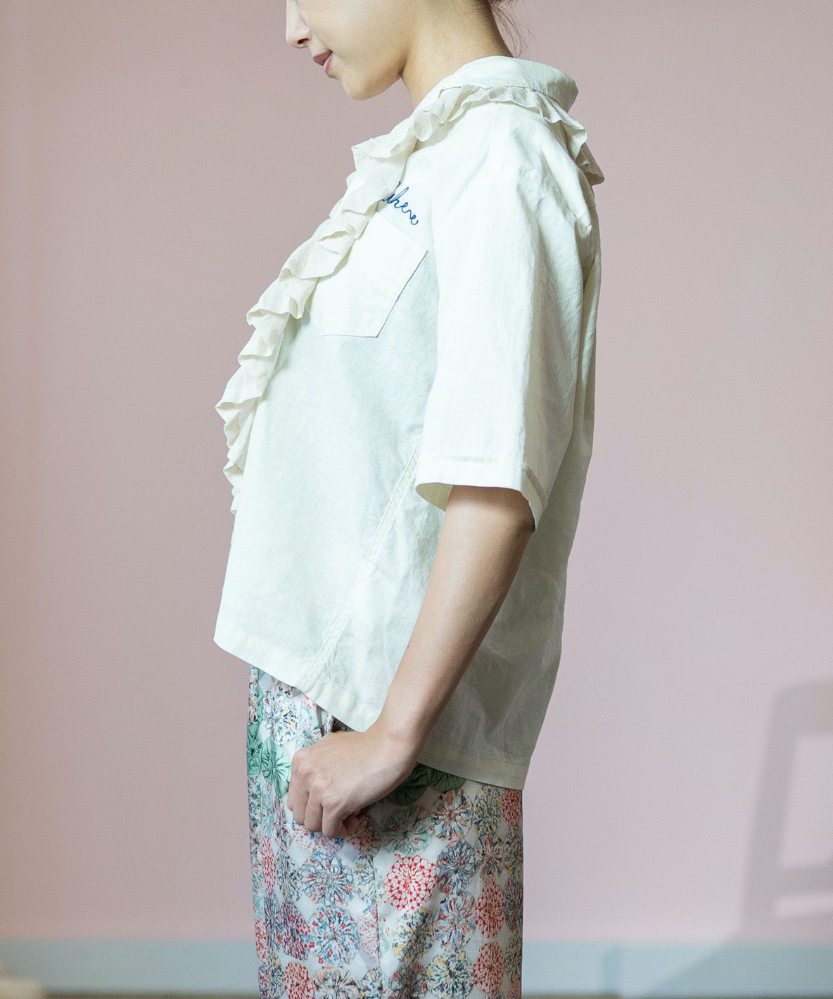 Ruffled Combination Shirt