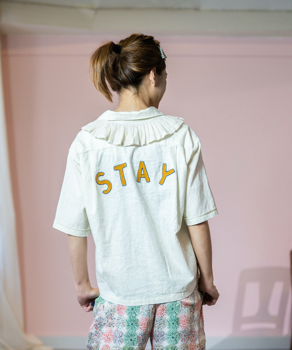 Ruffled Combination Shirt