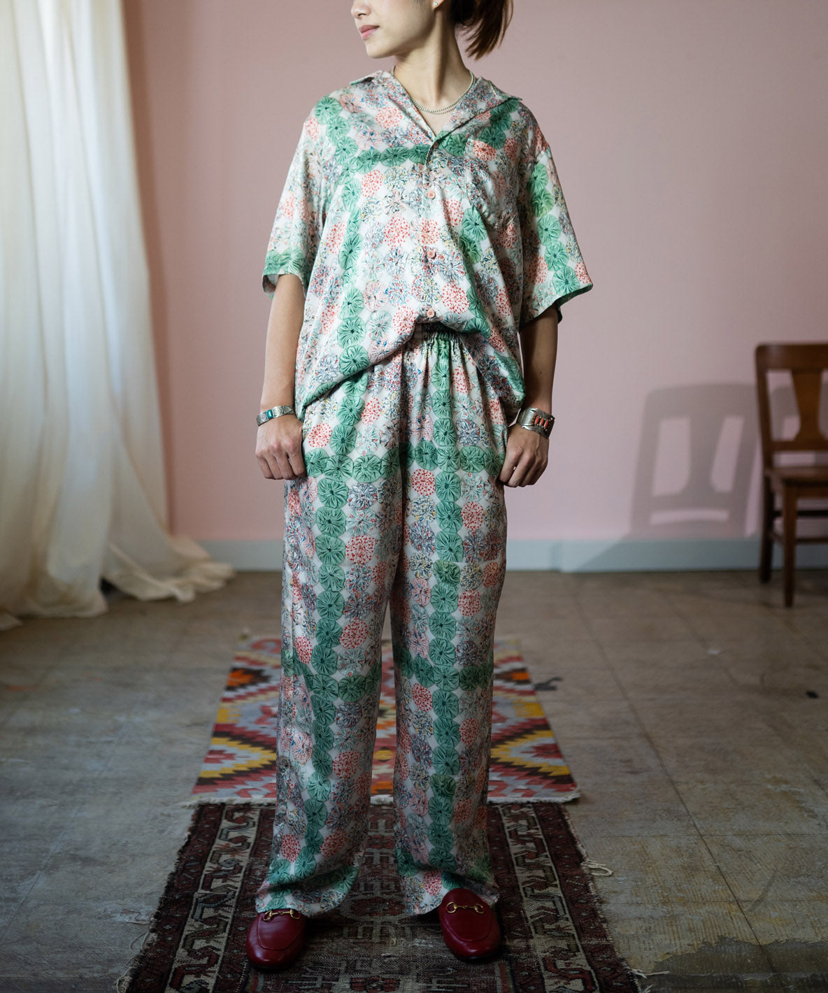 Antique Yo-yo Printed Shirt