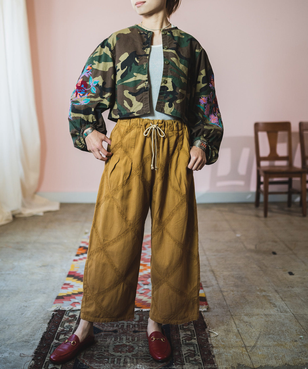Camouflage Puffed Sleeve JK