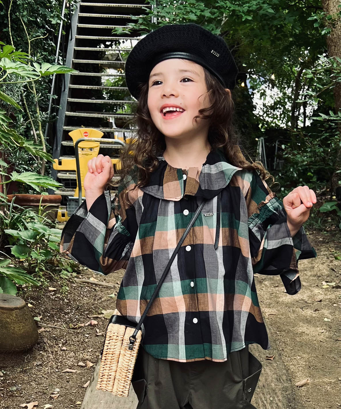 Cotton and Linen Plaid Blouse