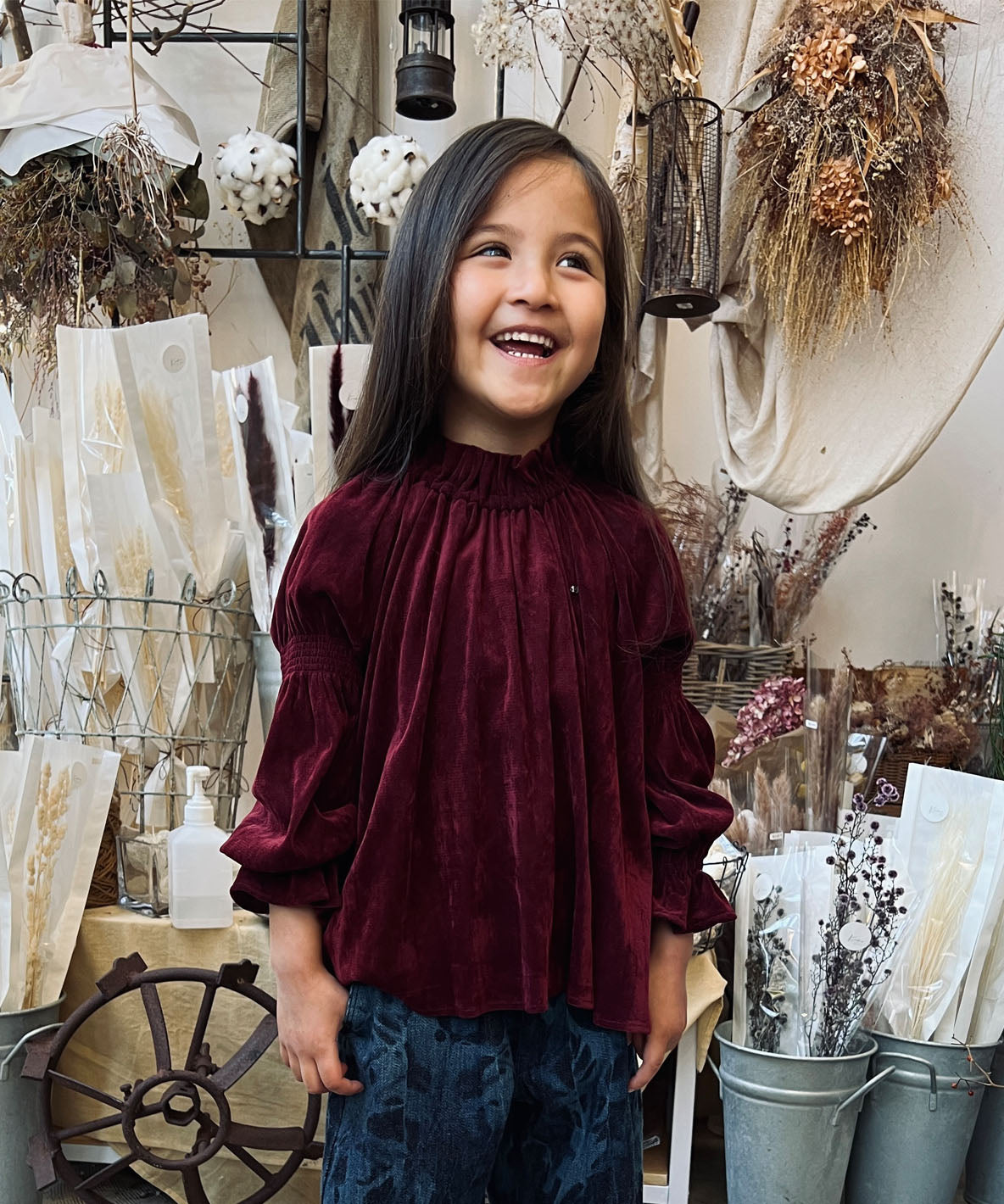 Tulle Flocky Gathered Pullover