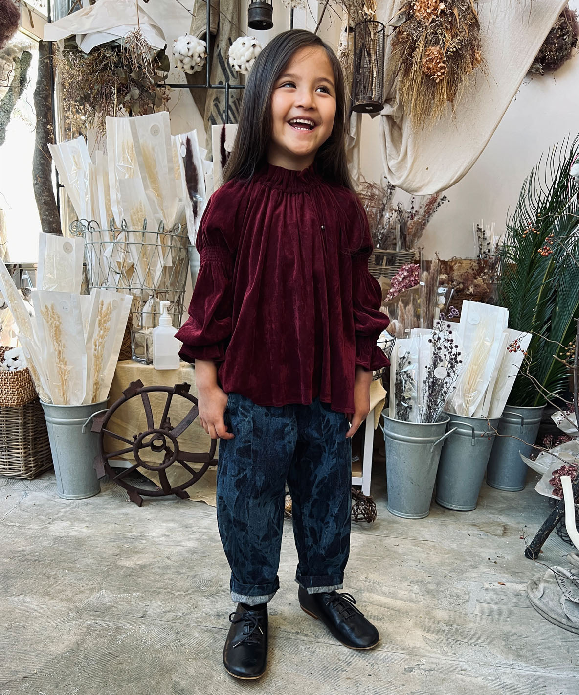 Tulle Flocky Gathered Pullover