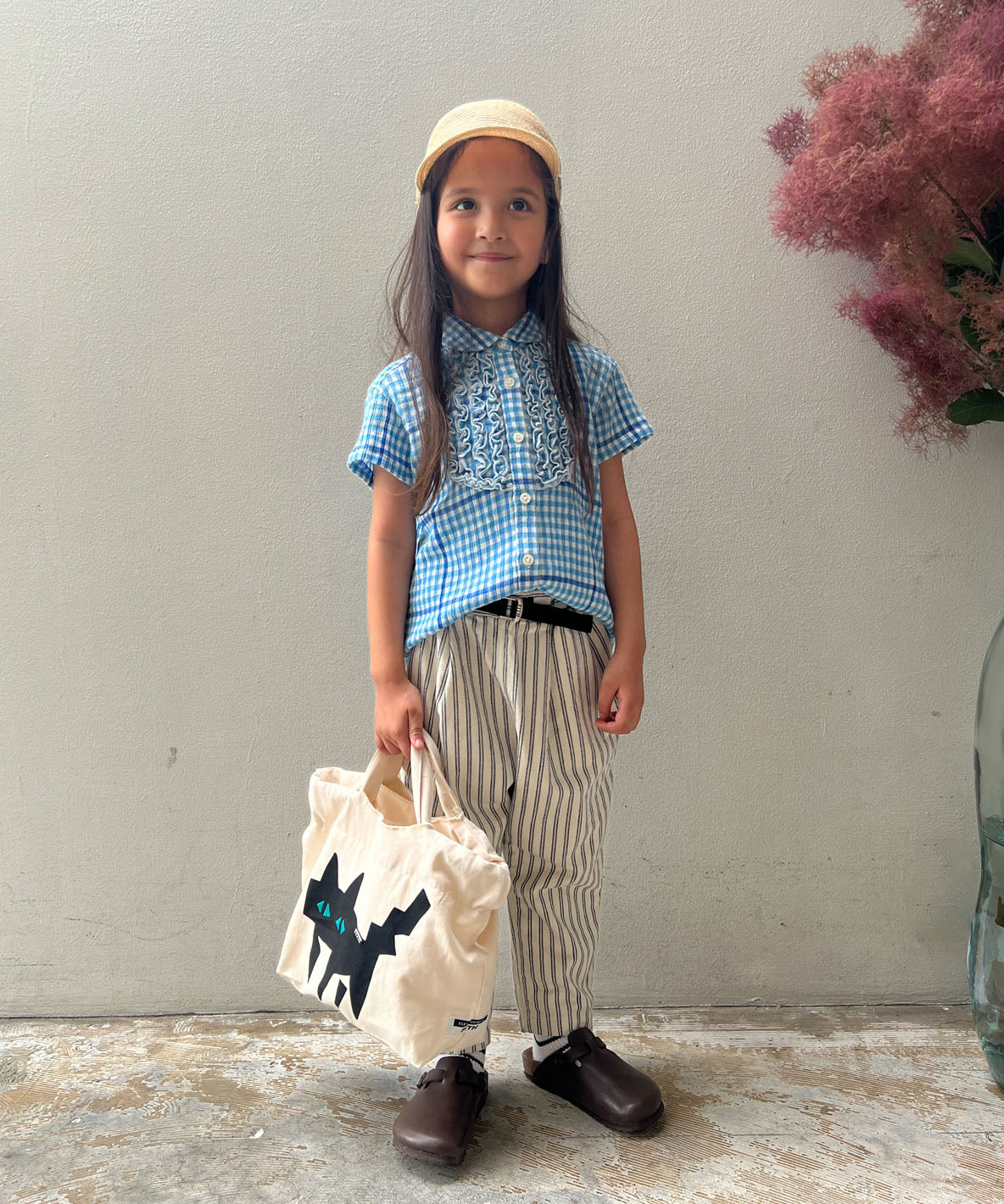 Frilly Gingham Plaid Shirt