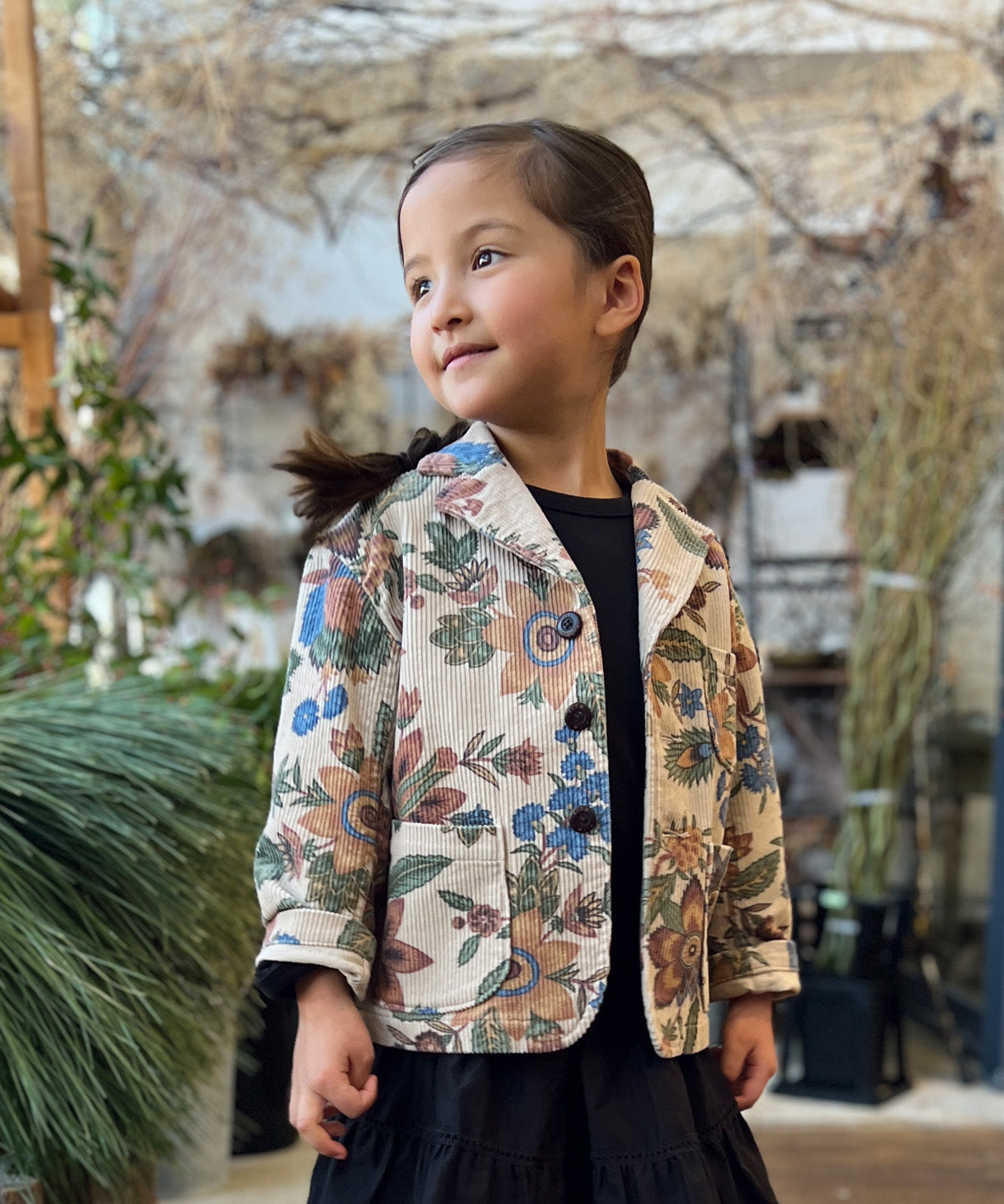 Botanical Printed Corduroy Jacket