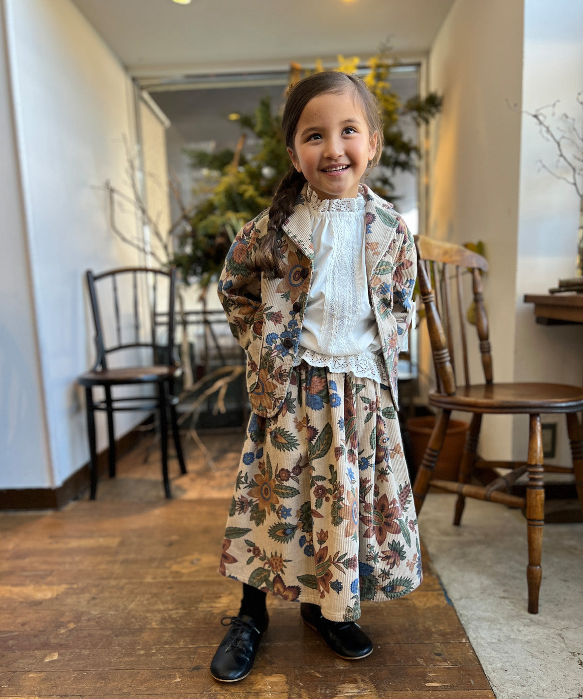 Botanical Printed Corduroy Jacket