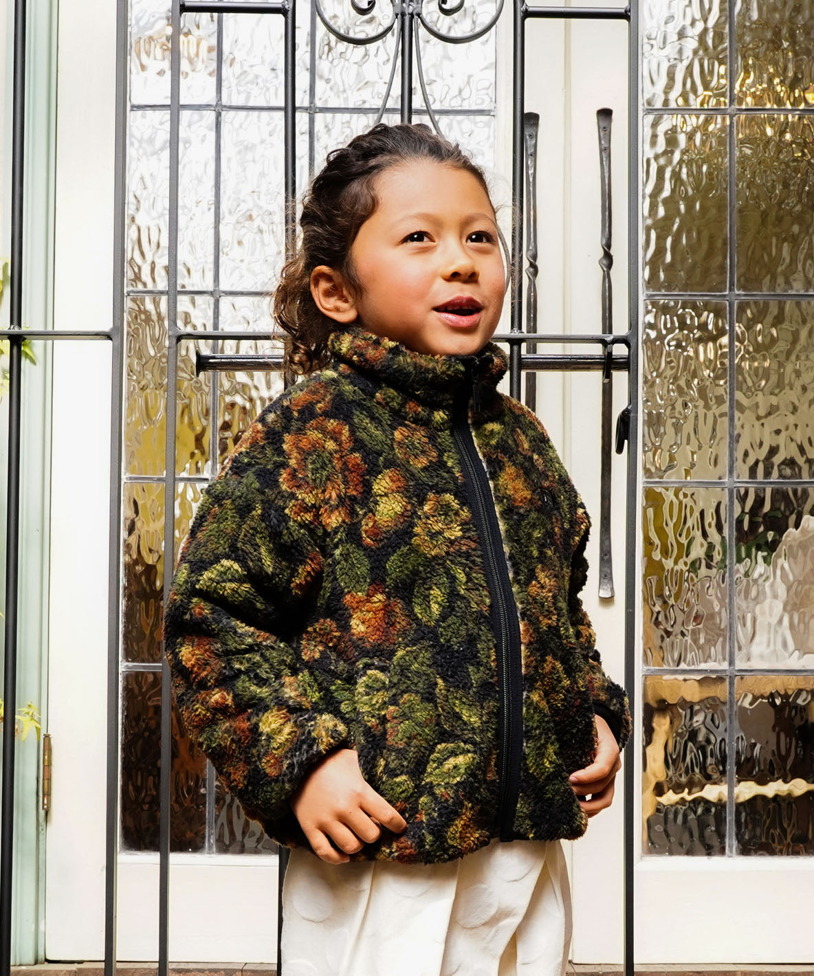 Fleece Floral Printed Blouson