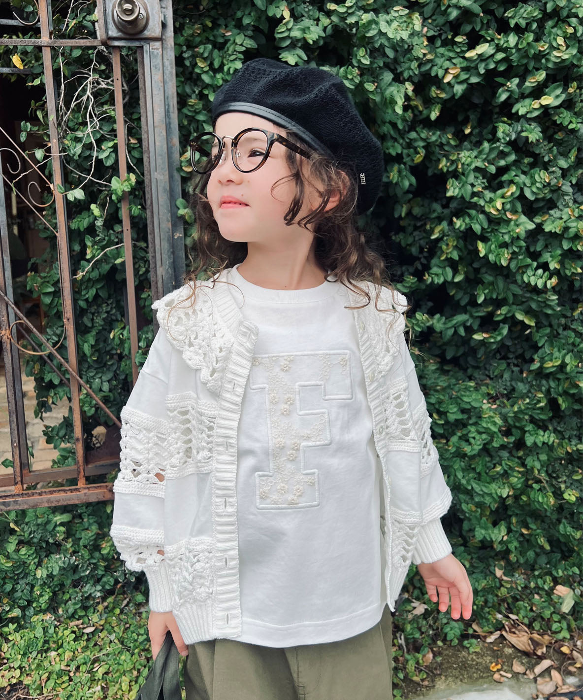Smooth Cotton Jersey and Knitted L/S Cardigan