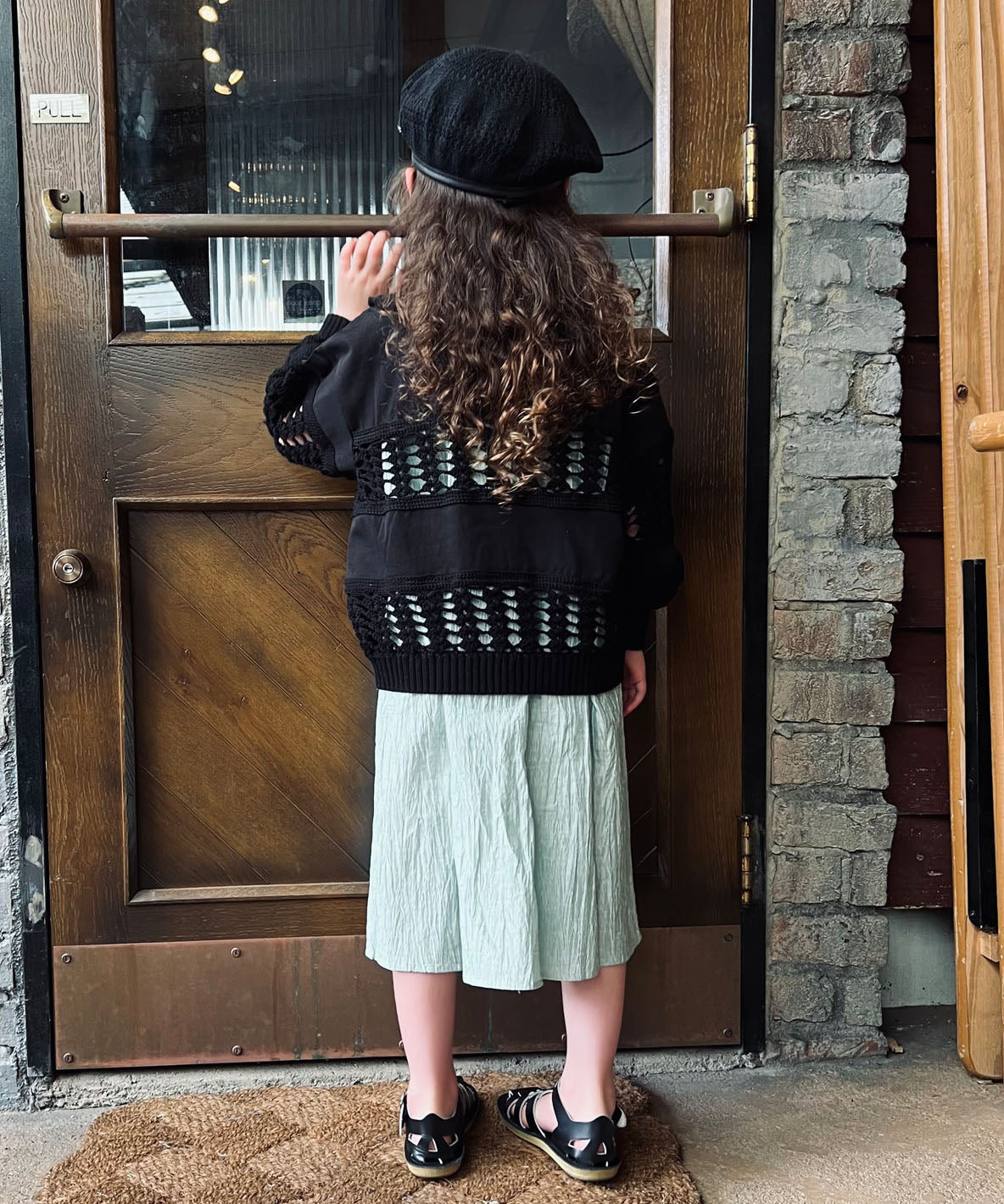 Smooth Cotton Jersey and Knitted L/S Cardigan
