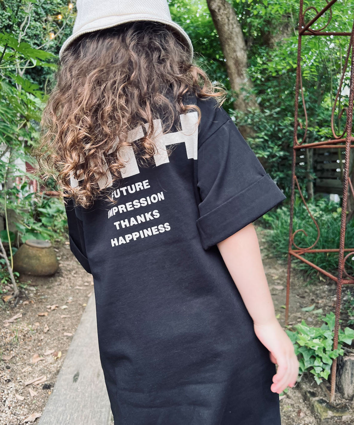 Cotton Jersey Back Logo Long Dress