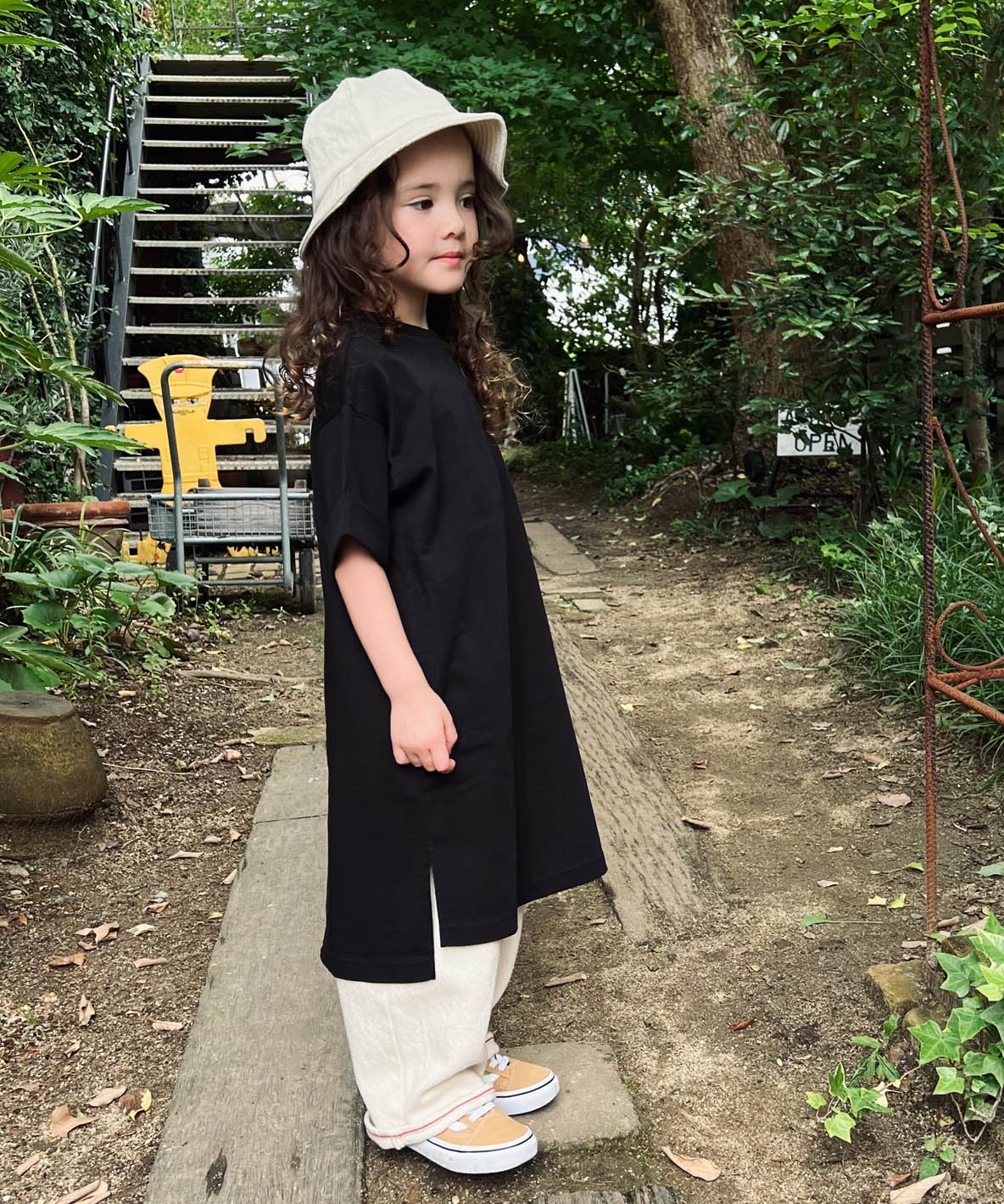 Cotton Jersey Back Logo Long Dress