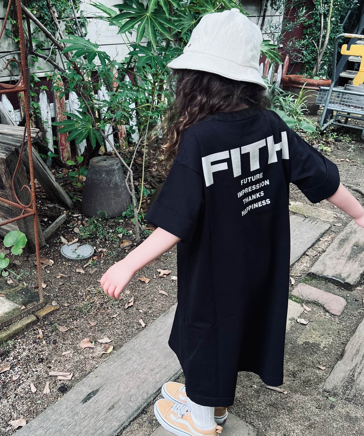 Cotton Jersey Back Logo Long Dress