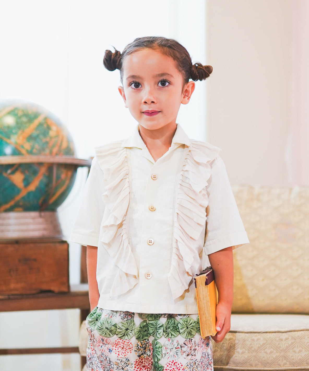 Ruffled Combination Shirt