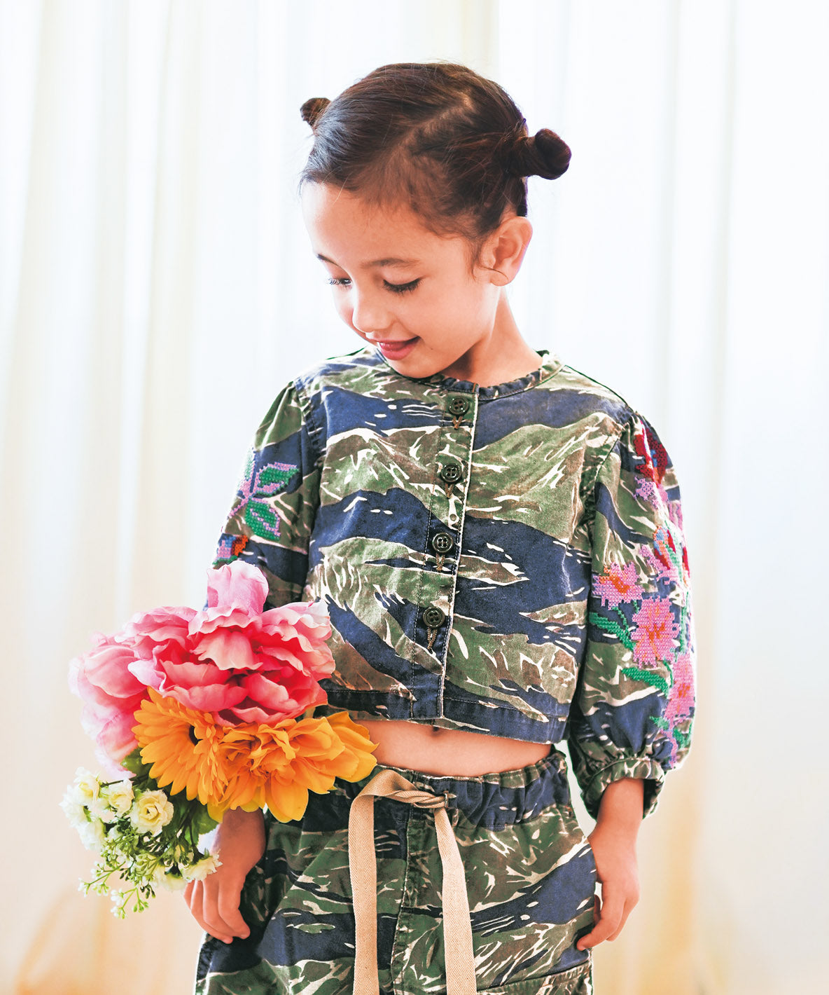 Camouflage Puffed Sleeve JK