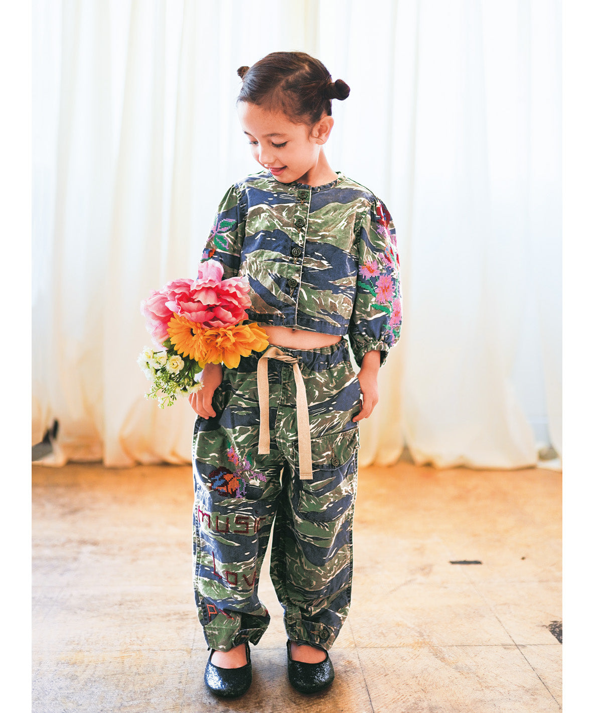 Camouflage Puffed Sleeve JK