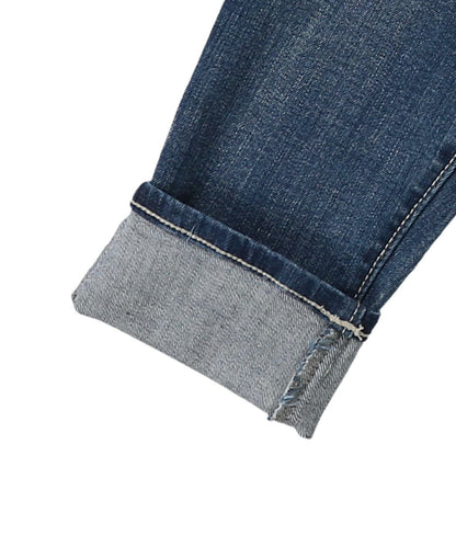 Stretchy Denim Tucked Tapered Pants