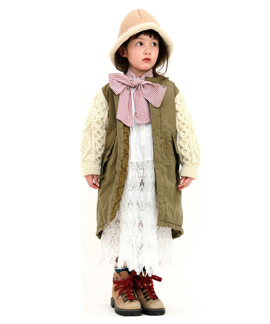 Weathercloth Handknitted-Sleeves Coat