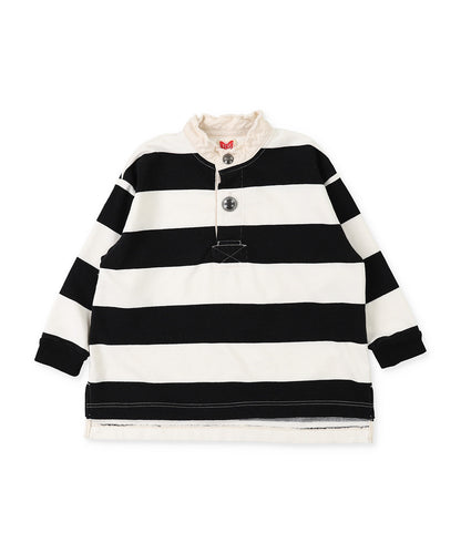 Striped and Back Race Patch Rugby Shirt