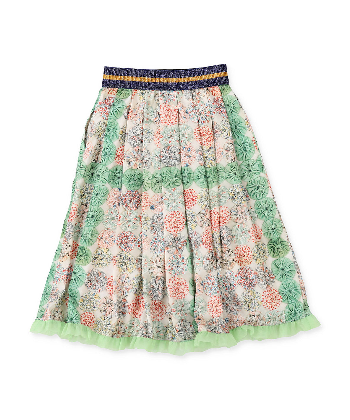 Antique Yo-yo Printed Skirt