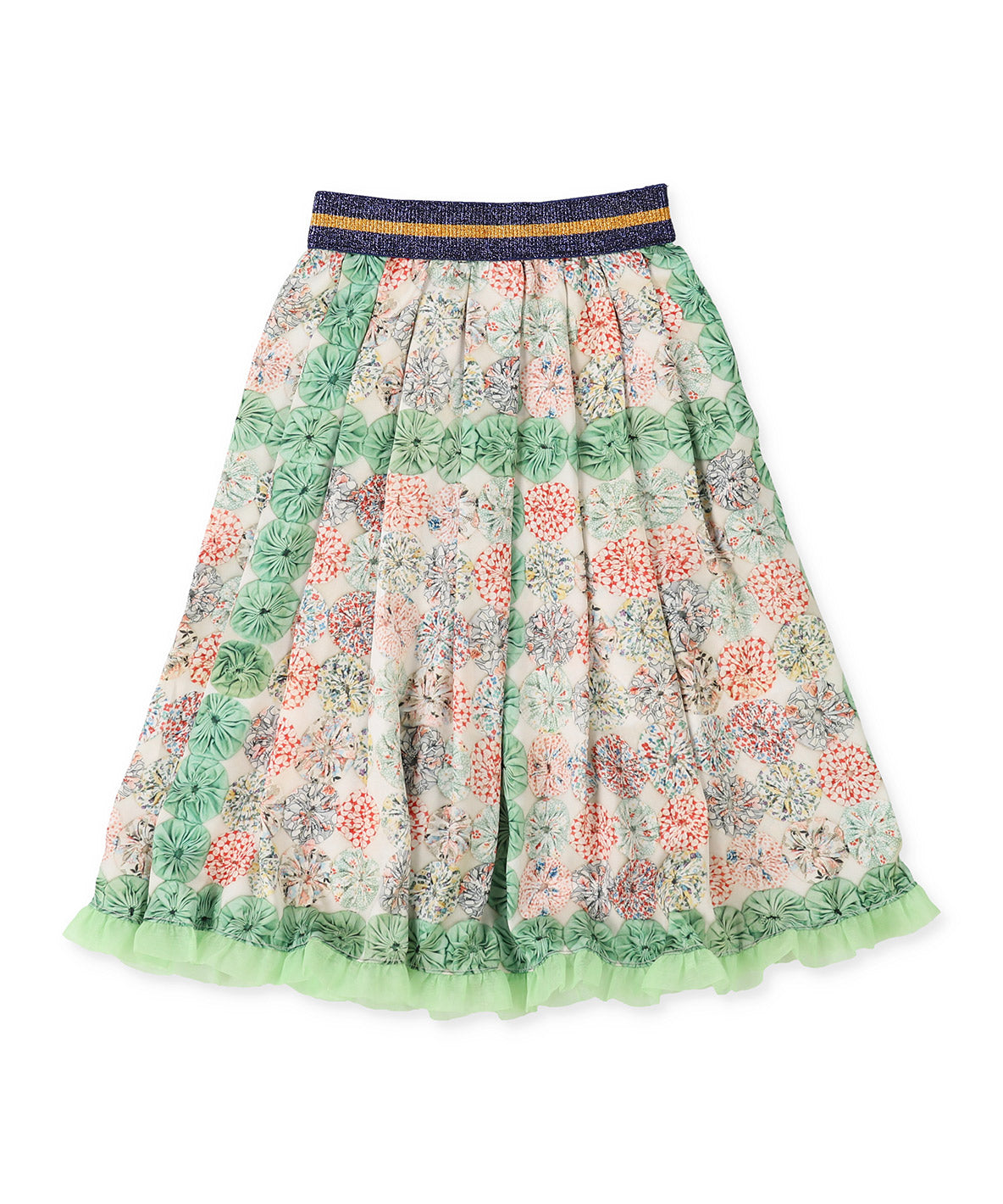 Antique Yo-yo Printed Skirt