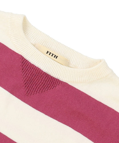 Cotton Knit Striped Tee