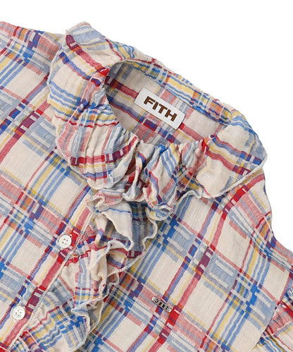 Double-weave Plaid Blouse