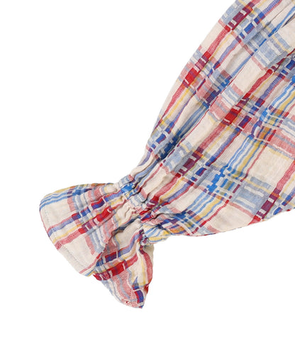Double-weave Plaid Blouse
