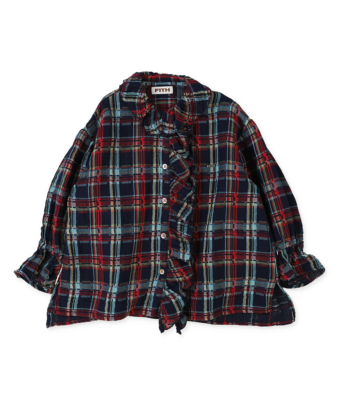 Double-weave Plaid Blouse