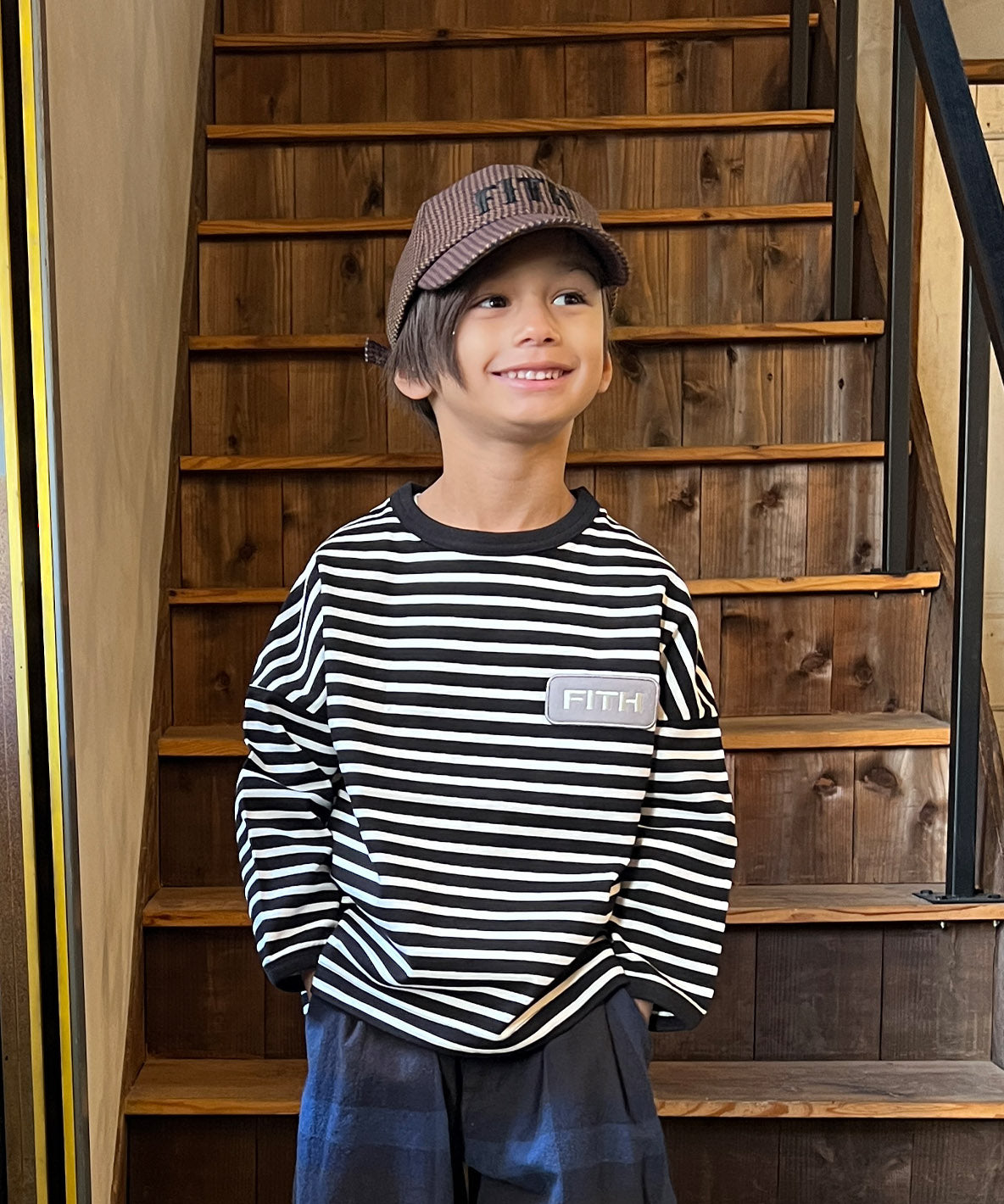 Striped Patch L/S Tee