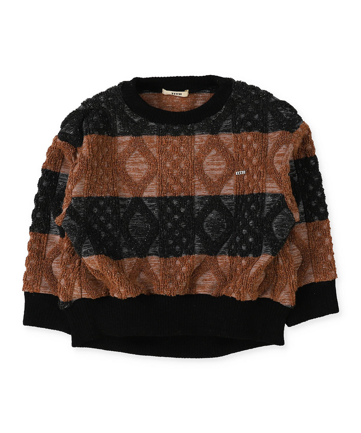 Striped Rope Knitting Pullover