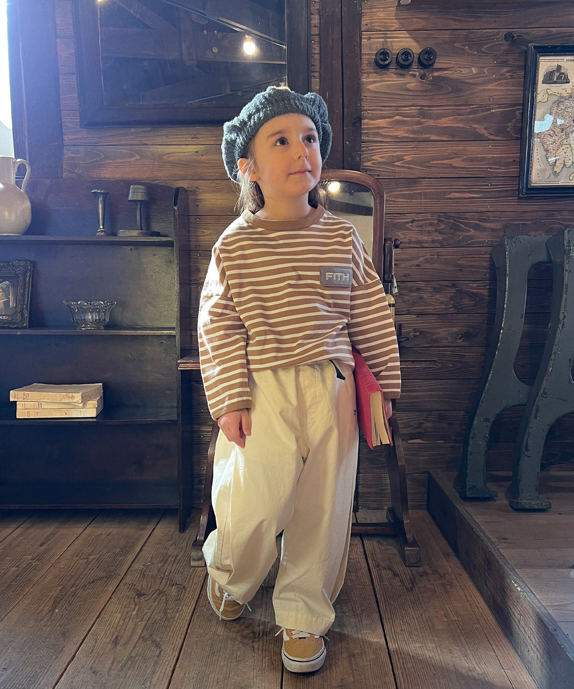 Cotton Twill Side Tuck Pants