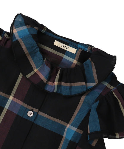 Cotton Linen Ruffled Blouse