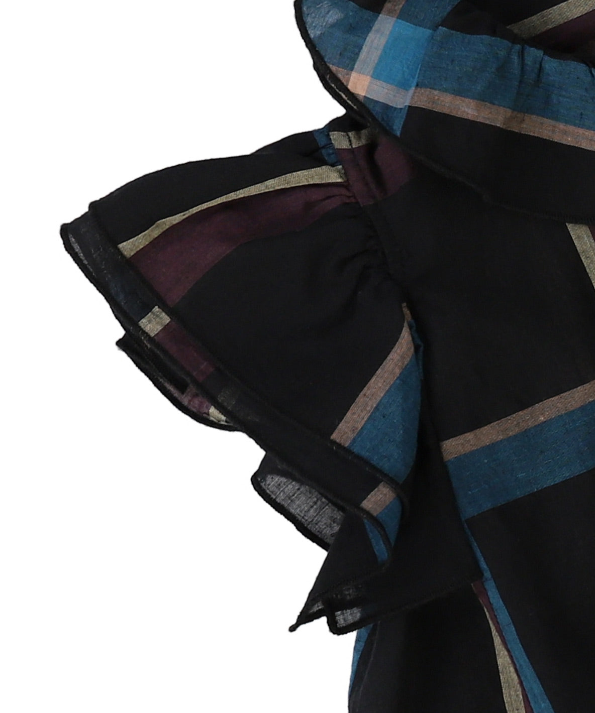 Cotton Linen Ruffled Blouse