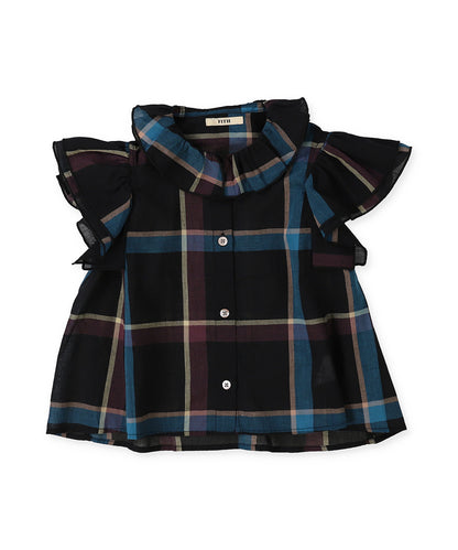 Cotton Linen Ruffled Blouse