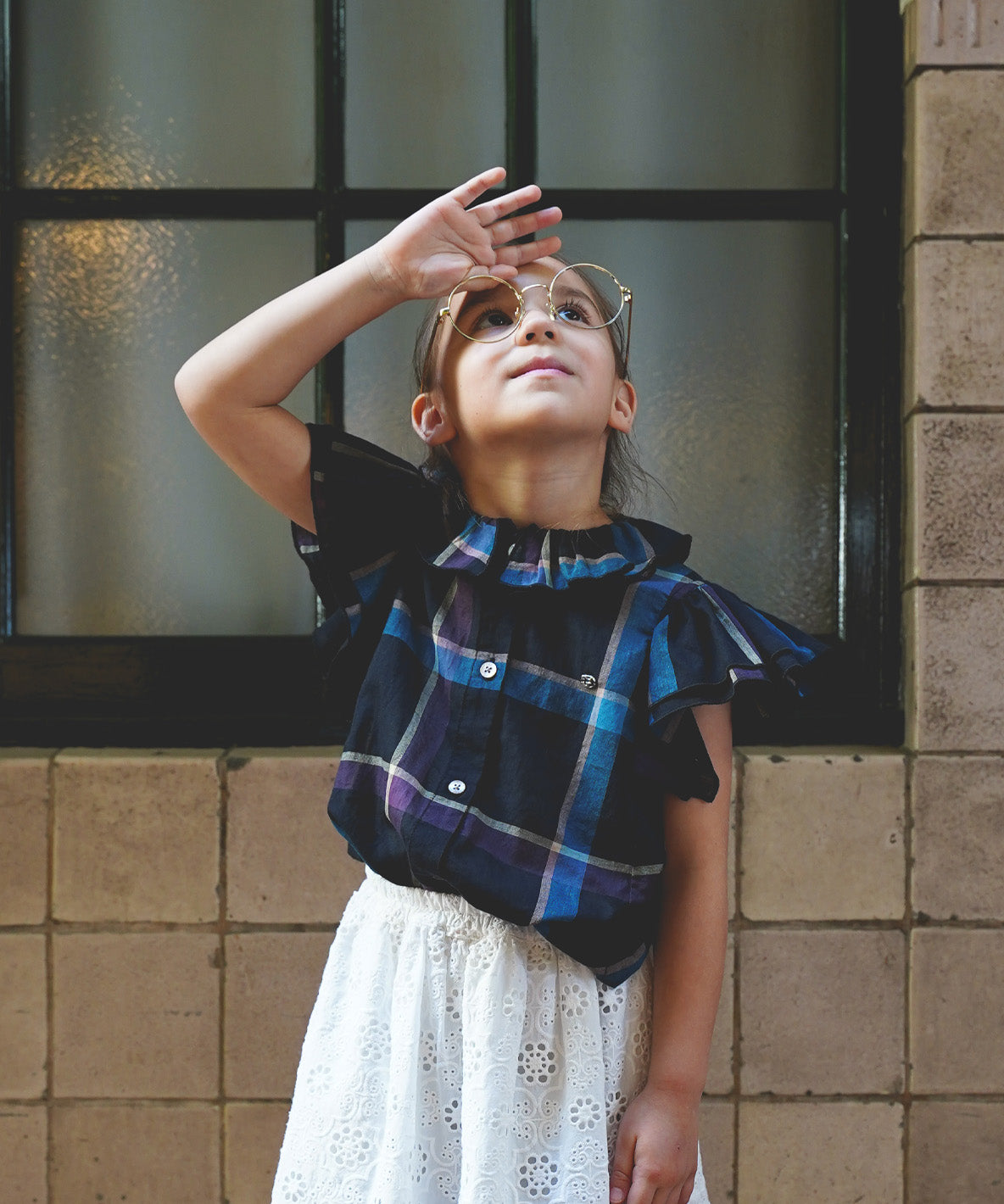 Cotton Linen Ruffled Blouse