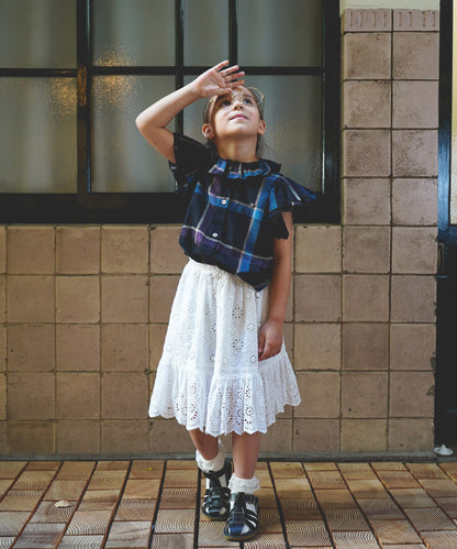 Cotton Linen Ruffled Blouse