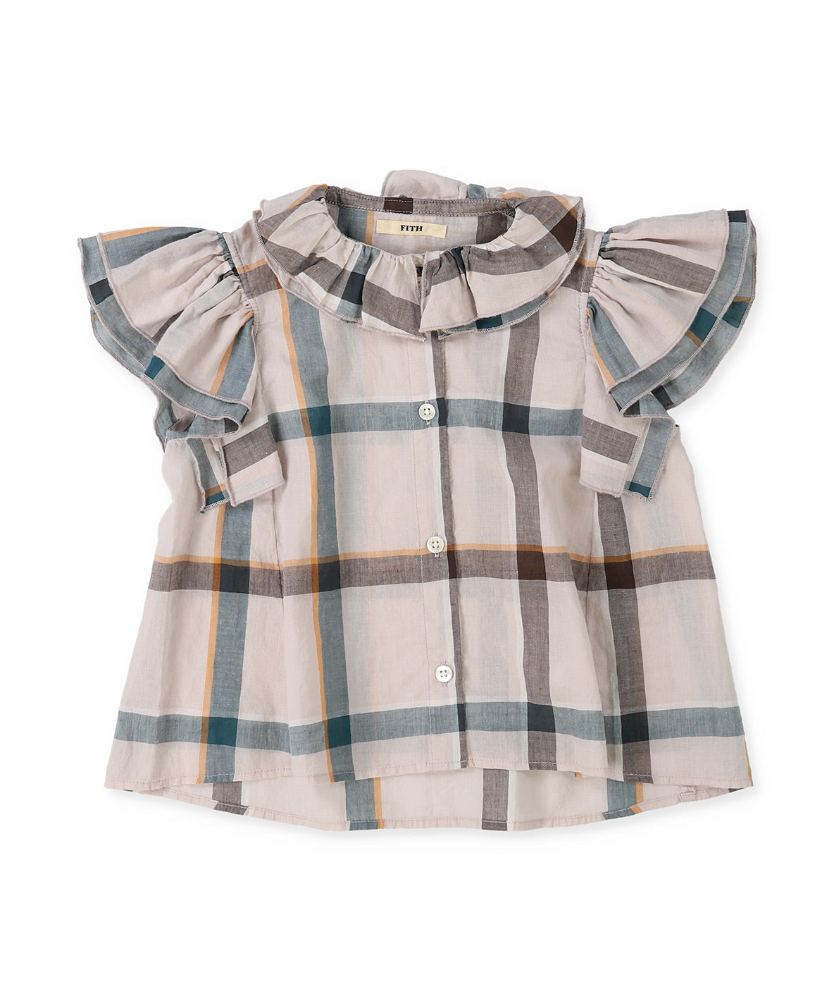 Cotton Linen Ruffled Blouse