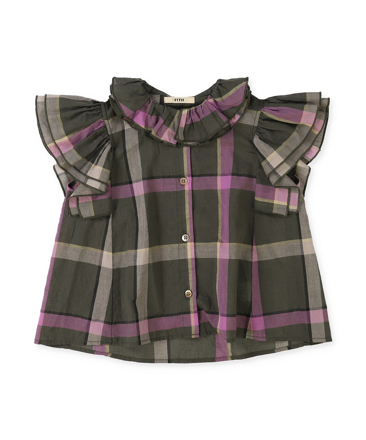 Cotton Linen Ruffled Blouse