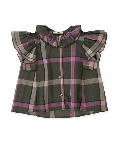 Cotton Linen Ruffled Blouse