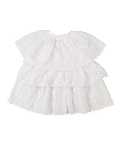 Scallopped Lace Tiered Blouse