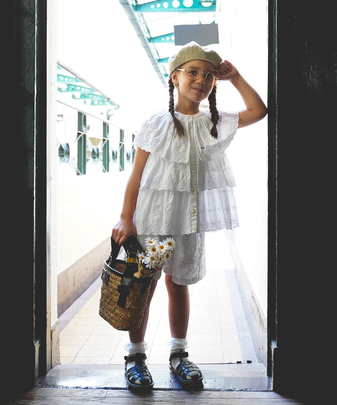 Scallopped Lace Tiered Blouse