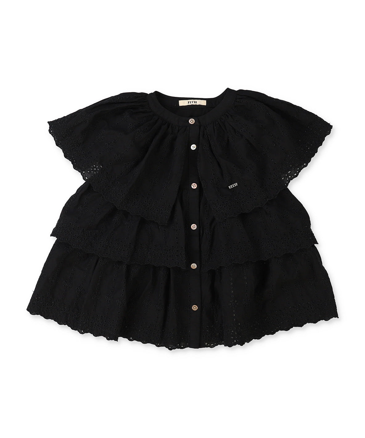 Scallopped Lace Tiered Blouse