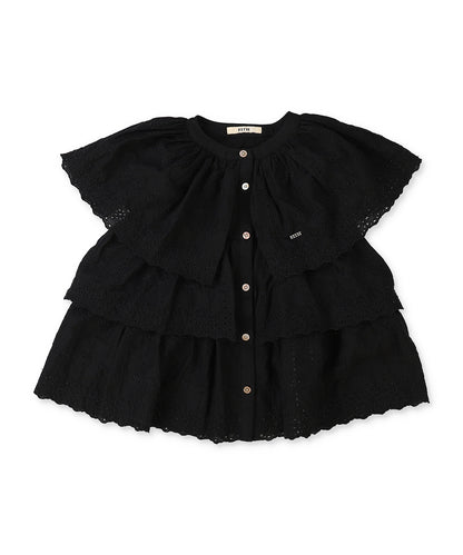 Scallopped Lace Tiered Blouse