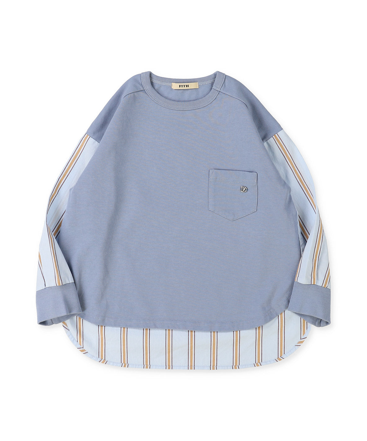 Smooth Cotton Jersey and Striped L/S Tee