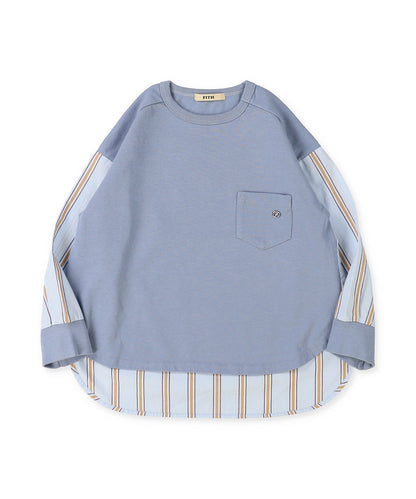Smooth Cotton Jersey and Striped L/S Tee