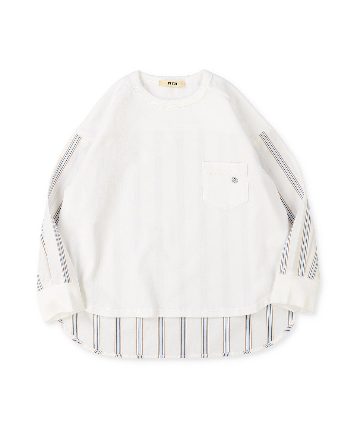 Smooth Cotton Jersey and Striped L/S Tee